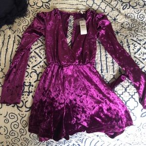 Topshop Velvet Romper